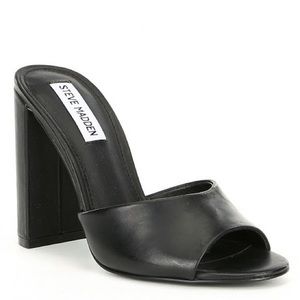 Steve Madden Central Leather Block Heel Mule